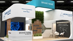minimal exhibition booth stall 3D model