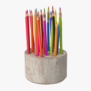 wood stump pencil holder max
