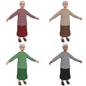 pack old woman 3D