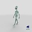extraterrestrial alien walking pose 3D model