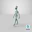 extraterrestrial alien walking pose 3D model