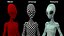 extraterrestrial alien walking pose 3D model
