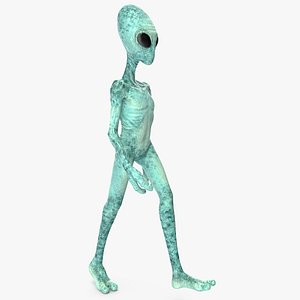 extraterrestrial alien walking pose 3D model