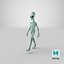extraterrestrial alien walking pose 3D model