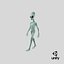 extraterrestrial alien walking pose 3D model