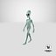 extraterrestrial alien walking pose 3D model