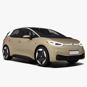 3D Volkswagen ID3 3D Model Electric Hatchback Vehicle model