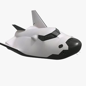 3D model Horizontal Landing Space Vehicle White with Interior Rigged for Maya