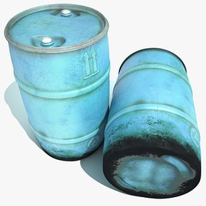 3ds max used blue plastic barrel