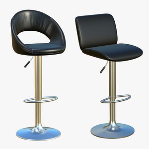 3D Bar Stool With Back Wooden