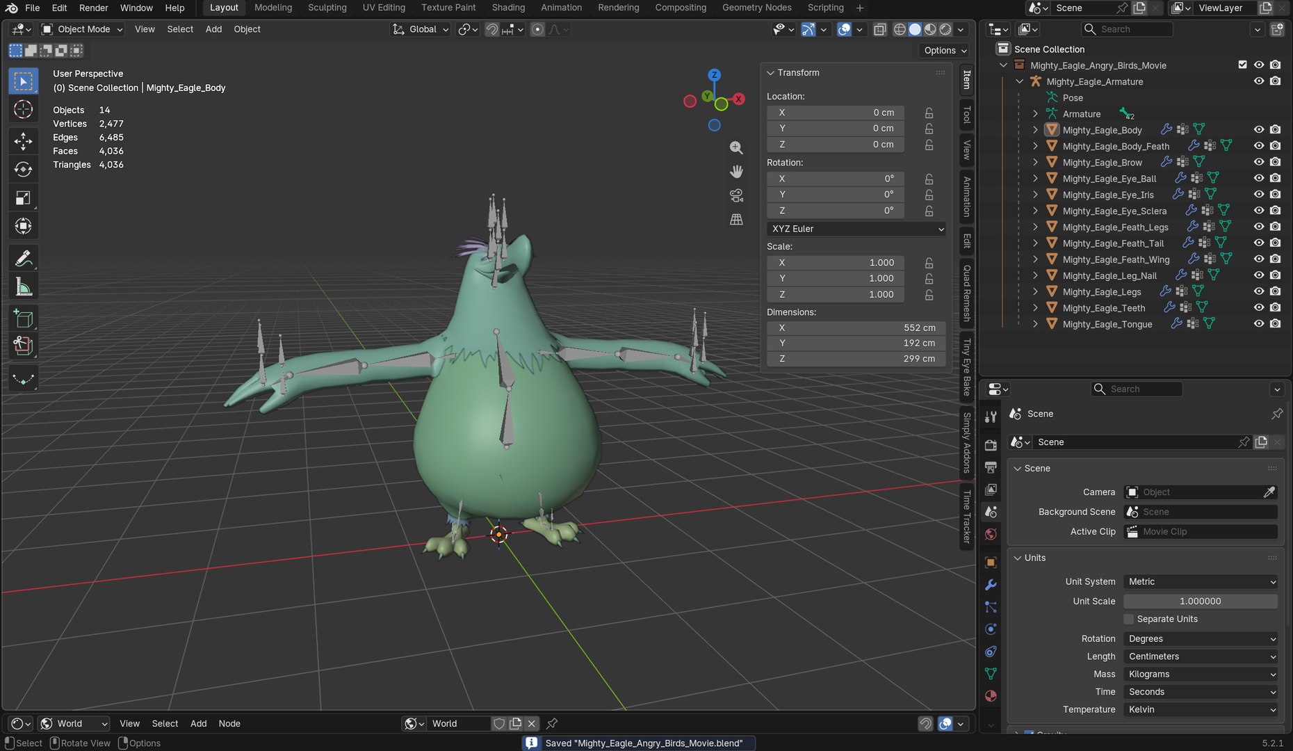 Mighty Eagle Angry Birds Movie 3D model https://p.turbosquid.com/ts-thumb/RE/6oLItn/hs/12/png/1788622549/1920x1080/fit_q87/eeed96c8c32ea3372158fa0cf5da2109a2407fc2/12.jpg