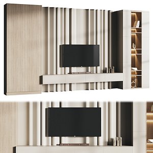 Modern TV Wall 03 3D model