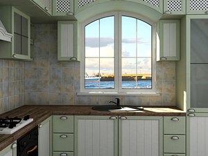 3d kitchen provence style