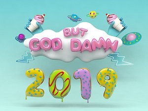 3D cartoon characters numbers font