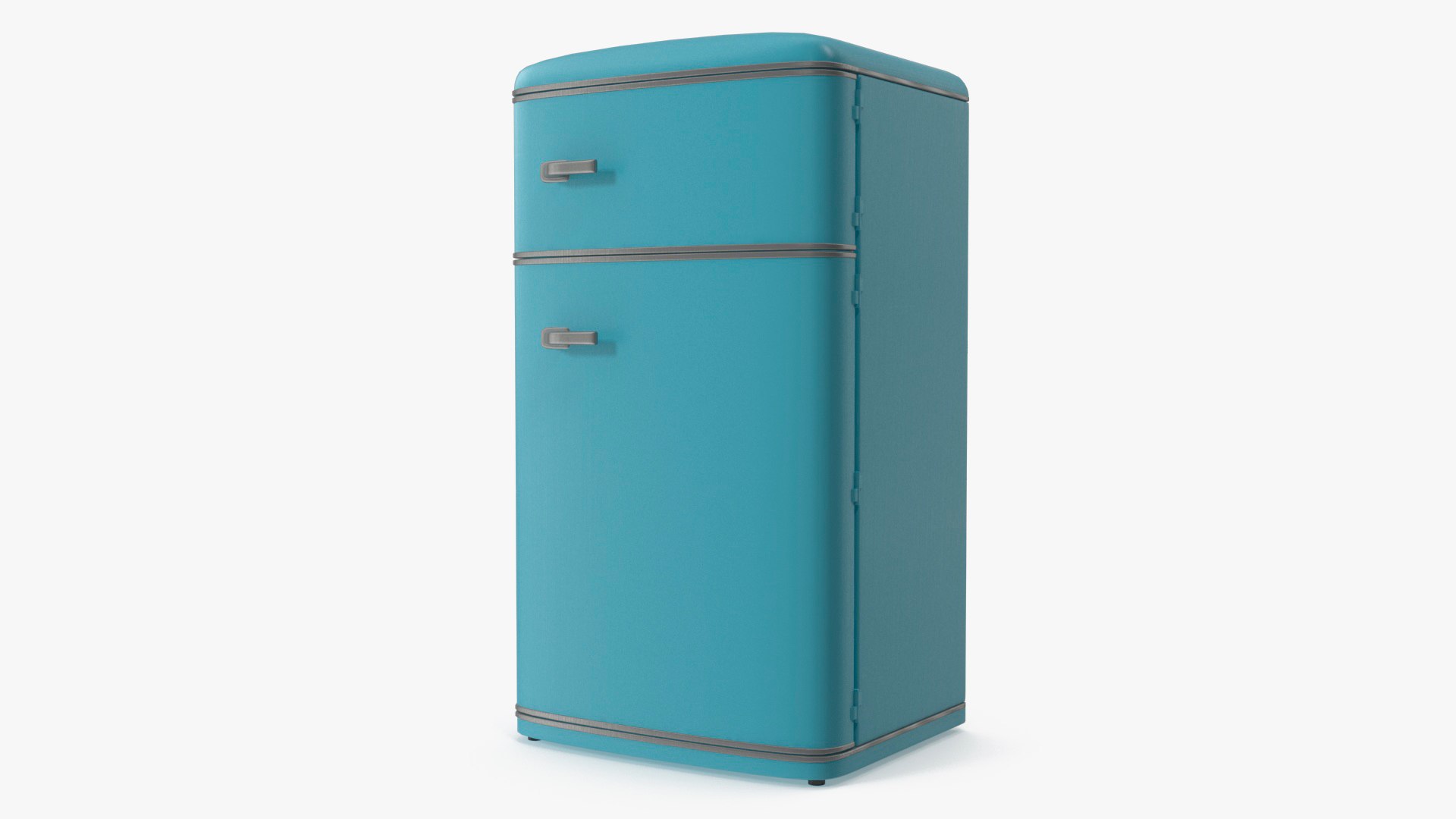 Original Retro Fridge Blue 3D model preview