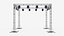 Stage Truss System With LED Wash Lights 1