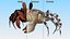Tropical Ghost Crab Moving Pose Pink Beige Fur