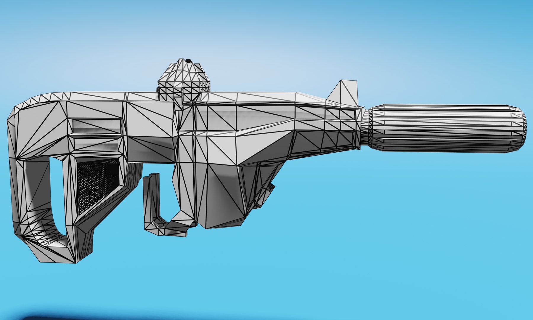 3D Cyberpunk Handgun TurboSquid 1955075