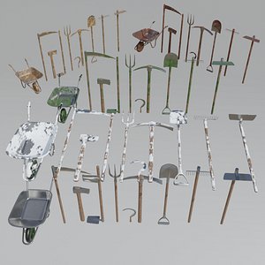3D Garden Tools Collection 4K Texture