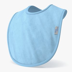 Reusable Blue Fabric Baby Bib model