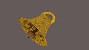 3d model old golden bell