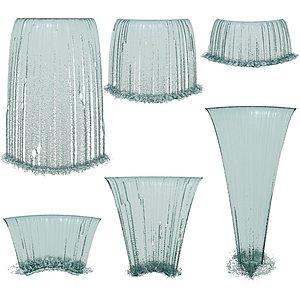 3D 6 Arched Waterfall Fountain Collection model