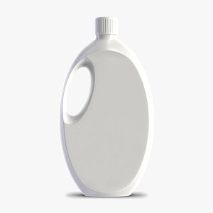3D Cleaner Plastic Bottle 1 White Mocap