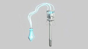SciFi Flail A02 White Blue - Sci Fi Weapon Design 3D model