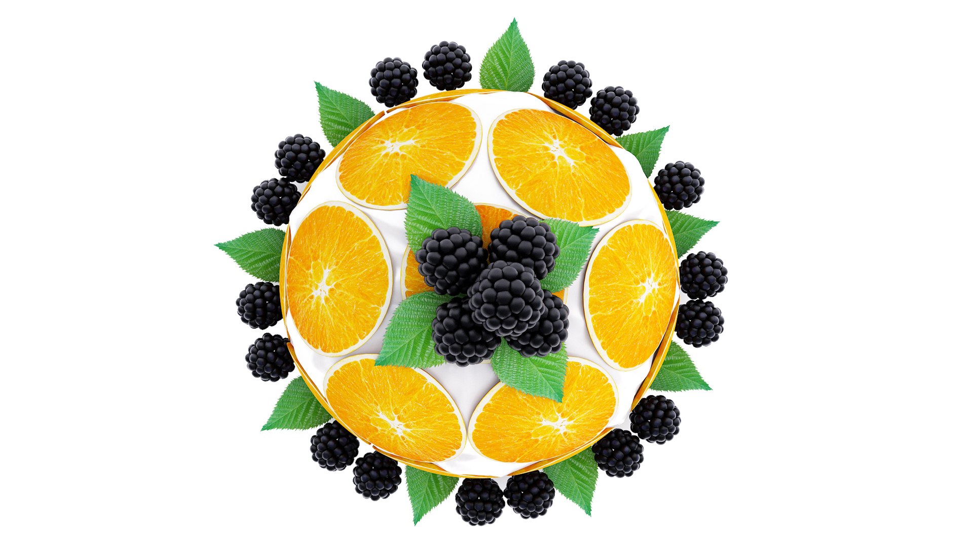 Cake with oranges and blackberries 3D https://p.turbosquid.com/ts-thumb/RE/j7suUv/km/02/jpg/1654539981/1920x1080/fit_q87/7ffb40d435450495606b4e1a47a1b346a362d48e/02.jpg
