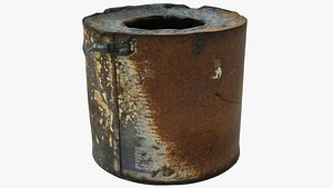 3D Old Rust Barrel Scan Low-Poly 8K model