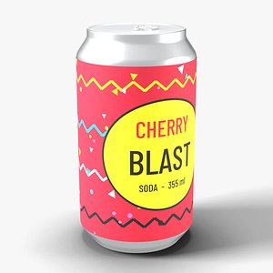 Retro Soda Can with 90s Zigzag Design - Generic Drink Prop