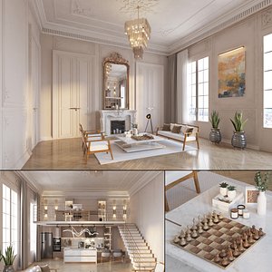 Parisian Studio House Interior 3D model