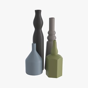 3D Ceramic minimalist vases model