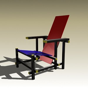 3d model gerrit rietveld chair
