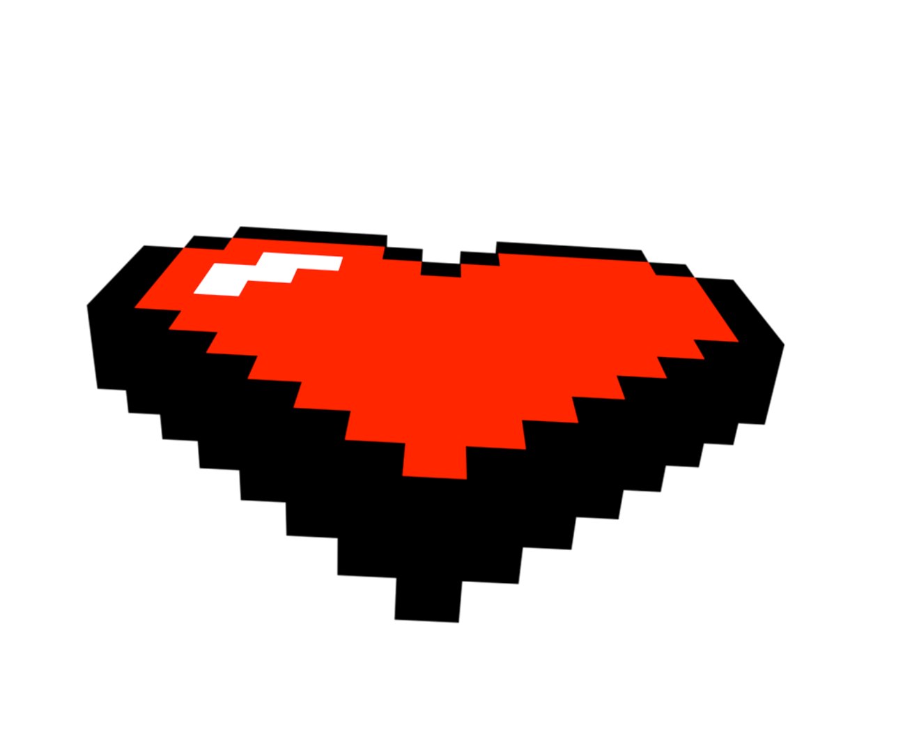 3D Pixelart Heart - TurboSquid 1167109