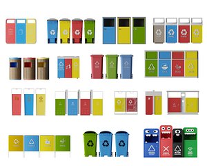 3D public trash bin model