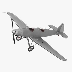 Retro Sport Plane Rigged for Maya