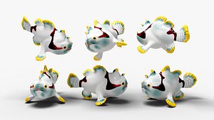 3D Clown Frogfish model