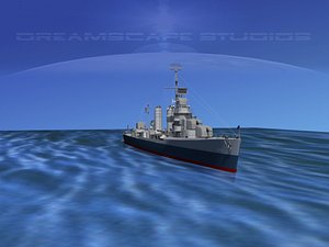 3d model of anti-aircraft destroyers class gleaves