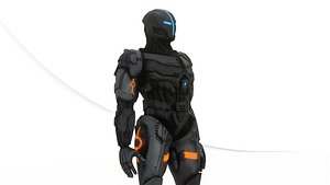 3D Sentinel Drone Unit Animated Sci-Fi Robot Low-poly 3D model model