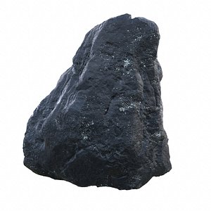 3d model of black rock coastal pbr