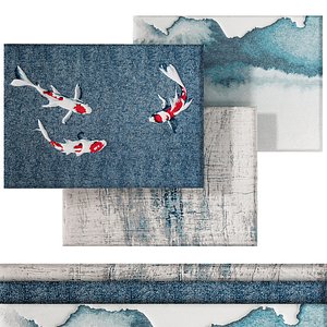 Set of Rugs LDP - Koi and Abstract Series model