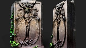 3D ancient temple stonewall ornament PBR photogrammetry model