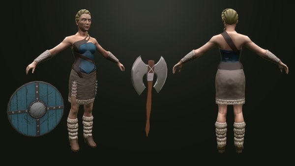 Female Game Character 2.9 - Low poly model