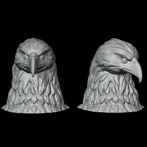 3D bald eagle bust