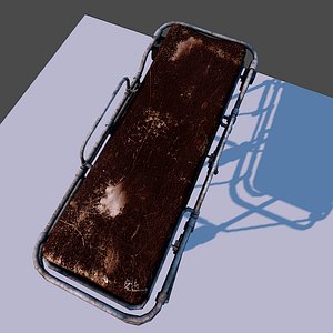 free hospital trolley gurney 3d model