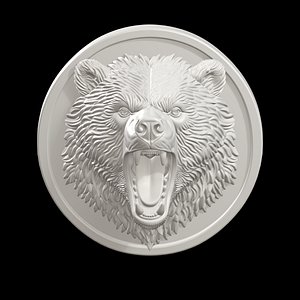 Roaring Bear Head Relief 3D Print Model Animal Bust