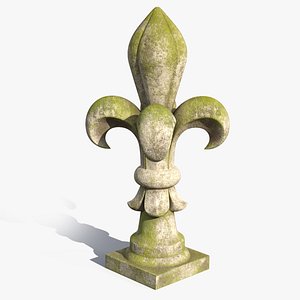 Fleur De Lis Finial Mossy Stone