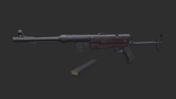 3D MP 40 Submachine Gun Low-poly PBR