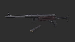 MP 40 Submachine Gun Low-poly PBR